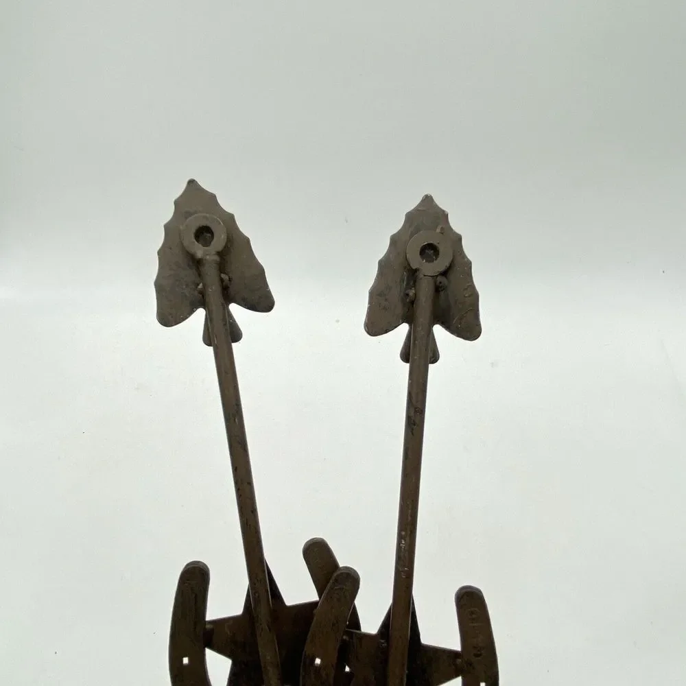 VTG Arrowhead Horseshoe Star Wall Hooks Set 2 Metal Coat Hat Rack‎ Western Ranch
